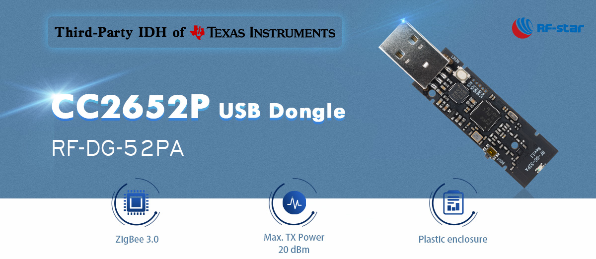 Características do dongle USB CC2652P Bluetooth ZigBee
