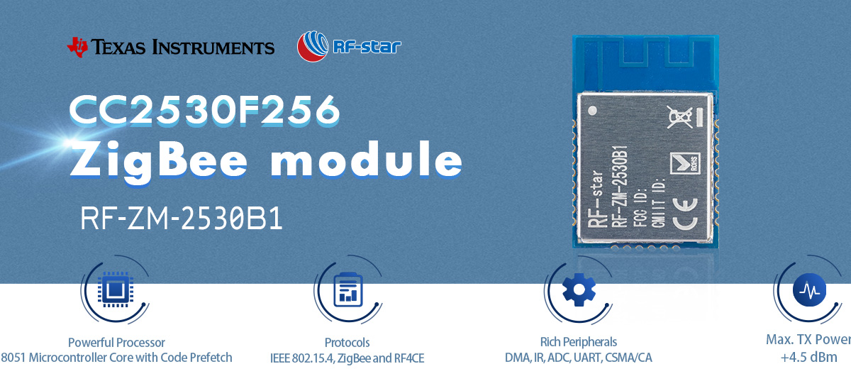 Recursos do módulo ZigBee CC2530 2,4 GHz
