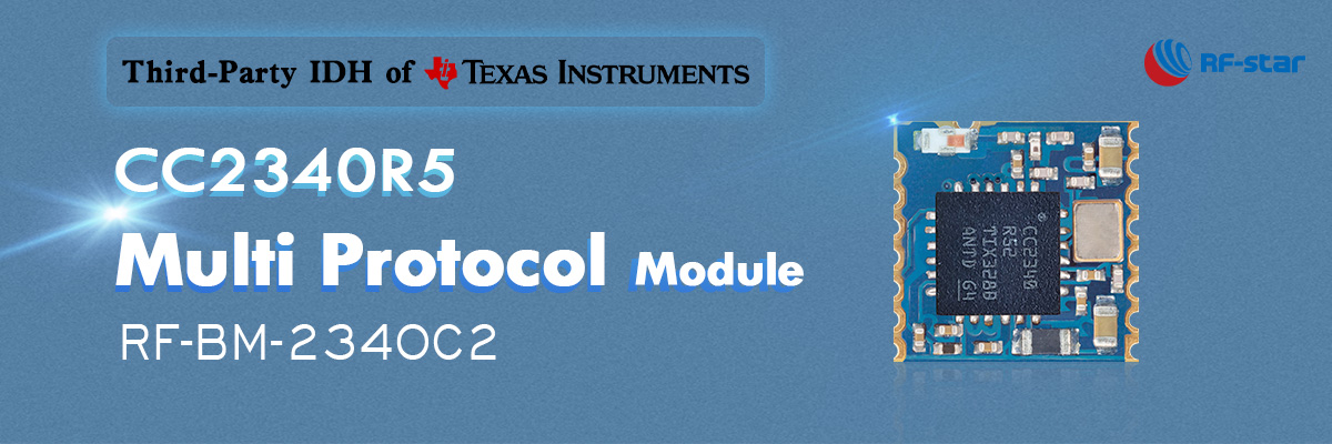 Características do módulo multiprotocolo TI CC2340R5 RF-BM-2340C2