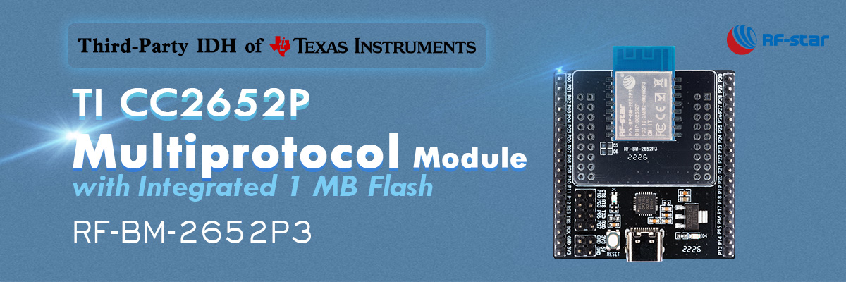 Módulo multiprotocolo TI CC2652P com flash integrado de 1 MB RF-BM-2652P3