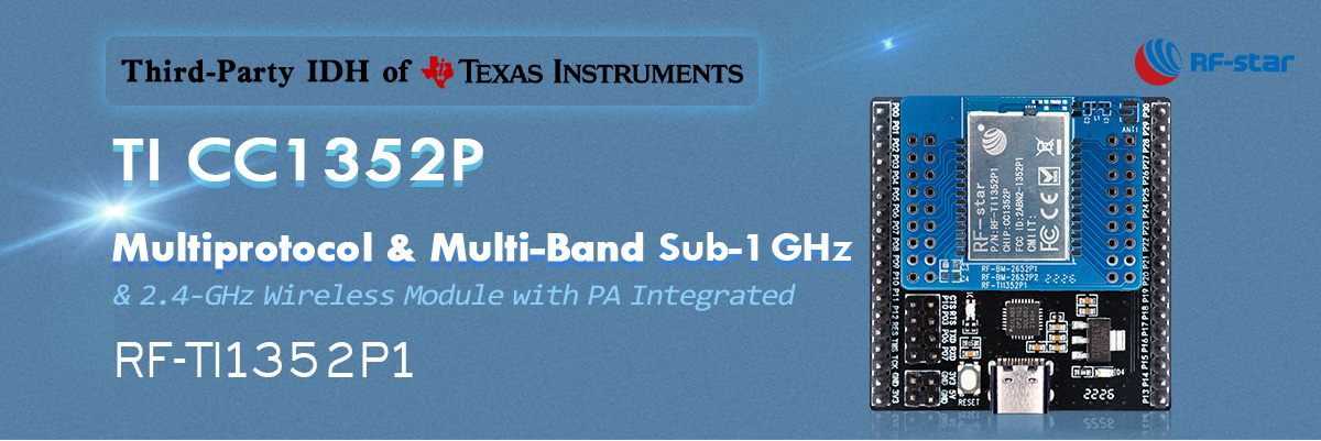 TI CC1352P Módulo sem fio multiprotocolo e multibanda sub-1 GHz e 2,4 GHz com PA integrado RF-TI1352P1