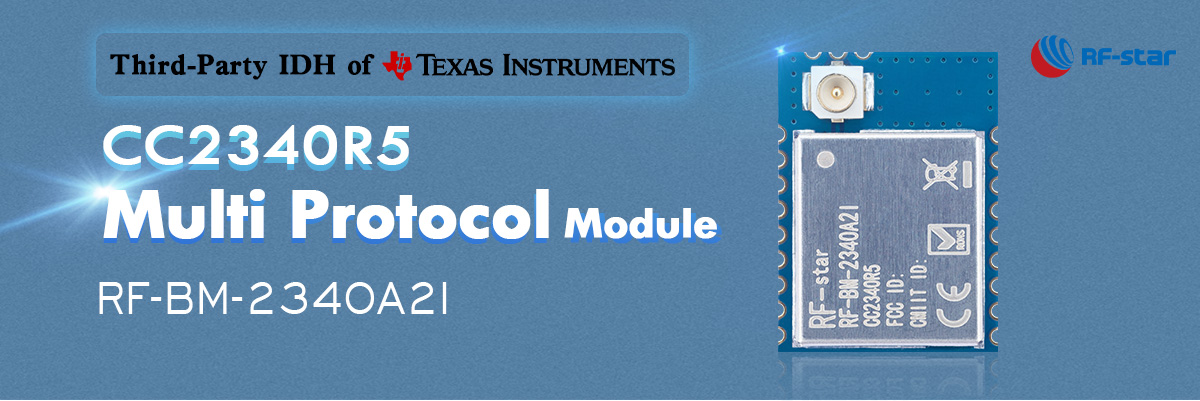 Características do módulo multiprotocolo TI CC2340R5 RF-BM-2340A2I